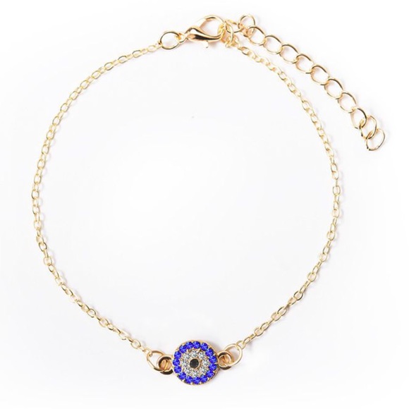Fashion Single Chain Evil Eye Design Anklet - Picture 3 of 7
